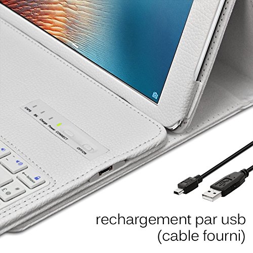 KARYLAX Seluxion - Etui de Protection Blanc avec Clavier Azerty Connexion Bluetooth pour Tablette Apple iPad Pro 10.5 Pouces
