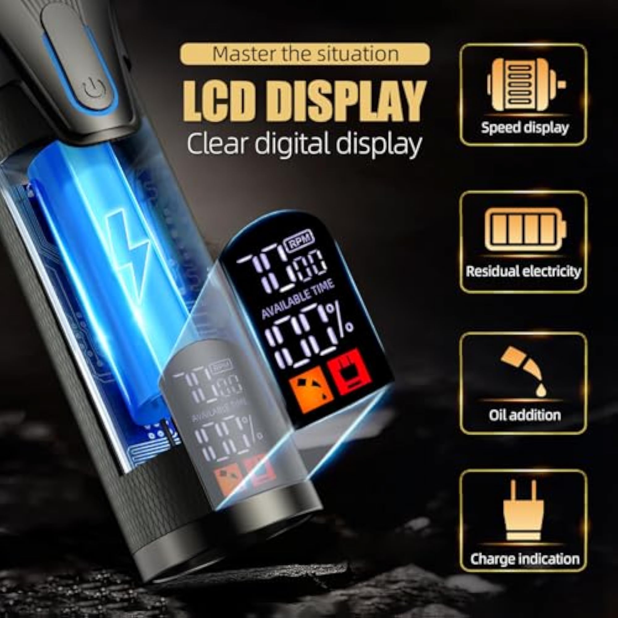 Gun Gold Hair Clippers for Men, Professional Grooming