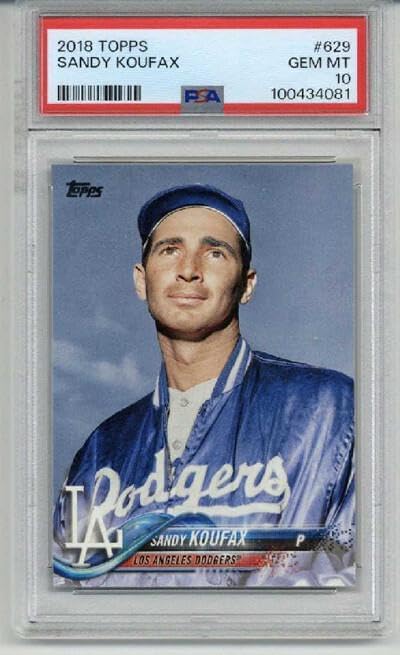 2018 Topps #629 Sandy Koufax Card Los Angeles Dodgers Psa 10 Low Pop Rare - Baseball Cards