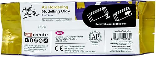 Miniatura 2 de Mont Marte Arcilla de modelado de endurecimiento al aire de color terracota 500 g (1.1 lb). Arcilla seca al aire de color terracota con tiempo de
