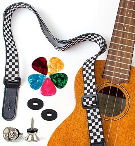 Ukulele Strap Belt Picks Straplocks With Protector Premium Strap Locks For Soprano Concert Tenor Bass Baritone Ukelele Uke