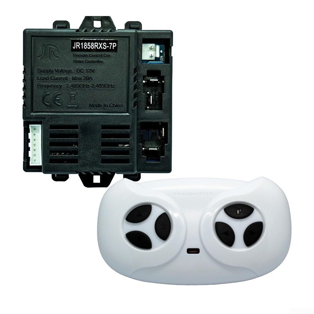 12V Kinder Elektroauto Controller JR1858RXS7P – Empfänger & Fernbedienung Mit Frequenzanpassung, ABS+Metall, Inkl. Anleitung