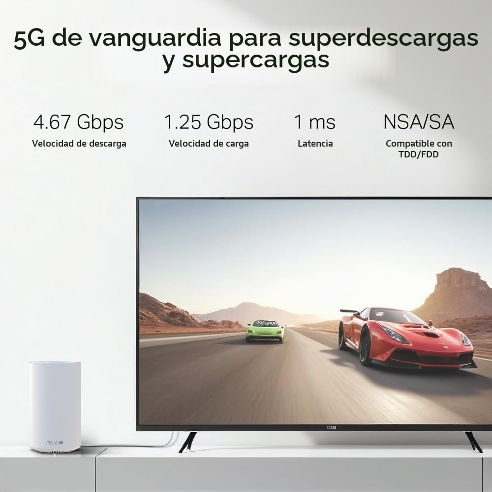 TP-Link Deco X1500-5G - Sistema WiFi 6 Mesh 5G AX1500, Router con Ranura para Tarjeta SIM, Velocidad 5G hasta 4.67 Gbps, Doble Banda, Cobertura para Toda la Casa, HomeShield, Control Parental, Pack de