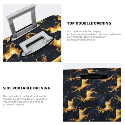 Golden Deer Print Travel Luggage Covers, Washable Suitcase Covers Protector for Luggage 18-32 Inch High Elasticity4