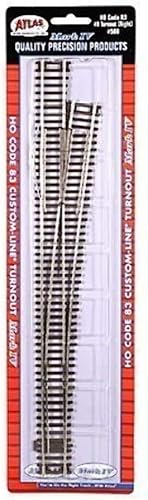 Código 83 Níquel Plata #8 Línea Personalizada Turnout Right HO Scale Atlas Trains