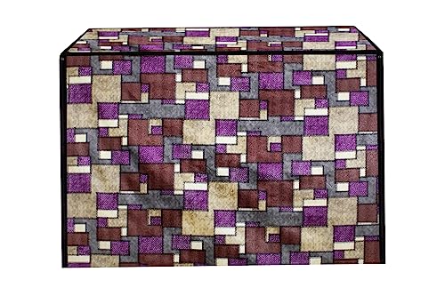 Image of Stylista Waterproof Front Load Washing Machine Cover Compatible for Haier 8 kg, Seamless Pattern Magenta