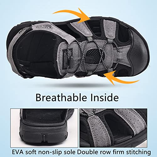 Veslexth Men's Outdoor Hiking Sandals Closed Toe Athletic Sport Sandals Summer Water Shoes4