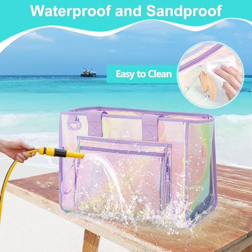Bolso de Playa Grande Iridiscente para Mujer miniatura 6