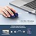 TECKNET Kabellose Maus, Pro 2.4G 2600 DPI funkmaus 6 Tasten mit Nano Empfänger, 24 Monate Batterielaufzeit, 5 Einstellbare DPI-Pegel für PC, Laptop, MacBook, Office Home, Blau