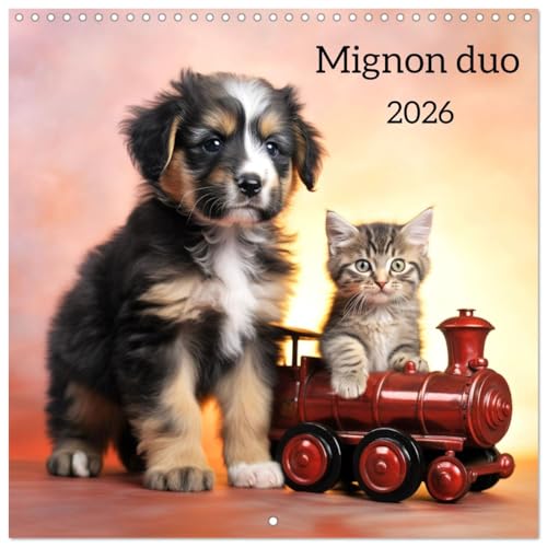 Mignon duo (Calendrier mural carré 2026 30x30 cm) Calendrier double avec une page pour vos prises de notes: Chaque mois, plongez dans un océan de ... de nos adorables chiots et chatons.
