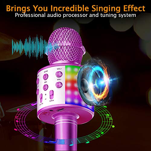 SunTop Wireless Karaoke Microfoon Bluetooth Handheld Portable Speaker huis KTV-speler met Dancing LED verlichting Opname… - Image 5