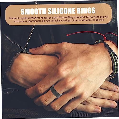 Anillos de silicona deportivos para hombre, 10 piezas miniatura 6