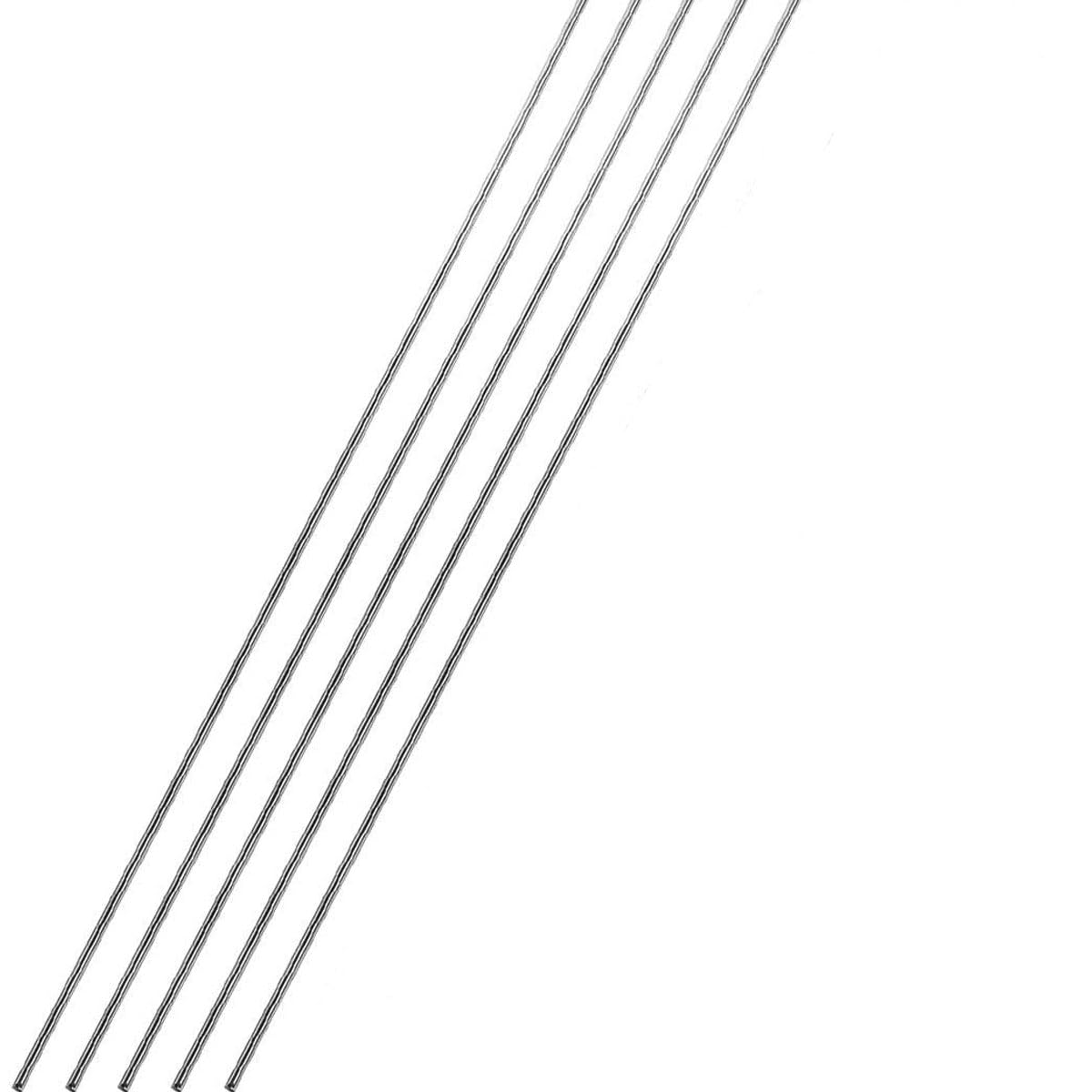 TOCHUN 5pcs 1.5mm x 300mm Stainless Steel Rods, Metal Shaft Lathe Bars for DIY Crafts Car Helicopter Airplane Model
