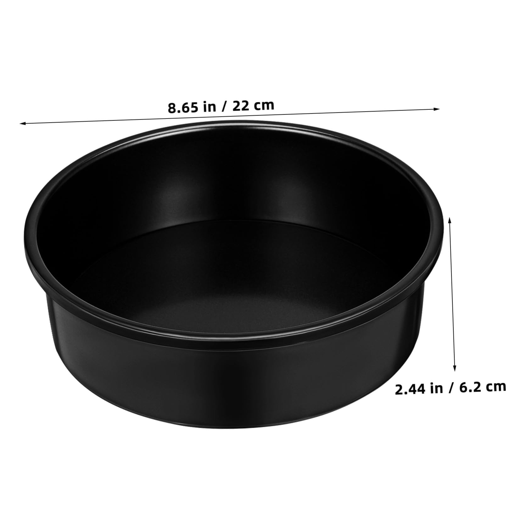 3 Piezas Molde para Tartas Redondo Negro de 8 Pulgadas