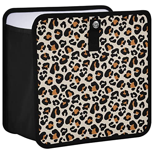 Image of Leopard Car Trash Can, Foldable Hanging Car Trash Bag, Animal Cheetah Print Small Waterproof Car Accessories Garbage Bin
