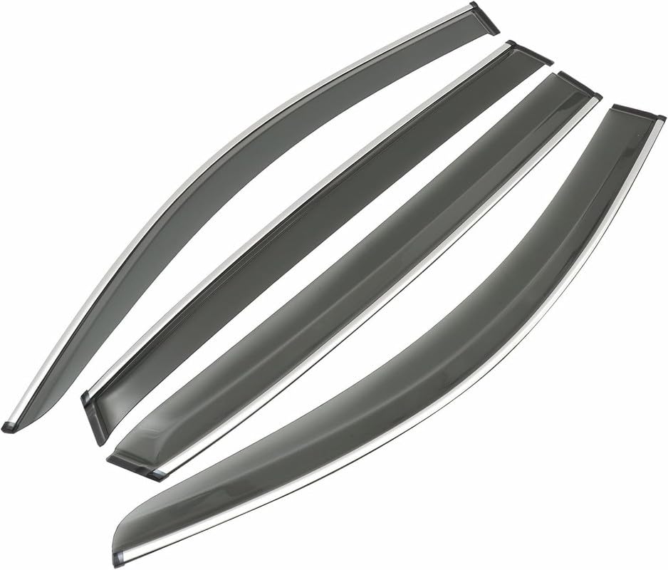 ShopClub Front Rear Left and Right Unbreakable Chrome Line Door Window Visor Wind Rain Guard Deflector Trim Compatible with Maruti Suzuki Celerio (2014-2021) - Image 2 thumbnail