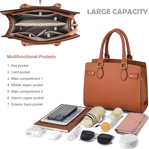 Image of DMICXEL Tote Bag Crossbody Purses for Women Shoulder Handbag PU Leather Top Handle Satchel Bags