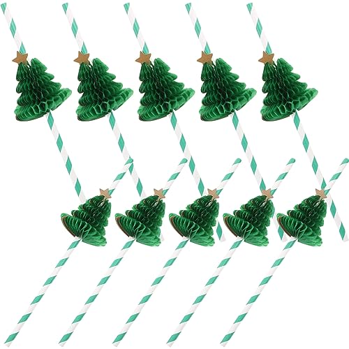 Pitillos de papel diseño árbol Xmas 10 piezas miniatura 1