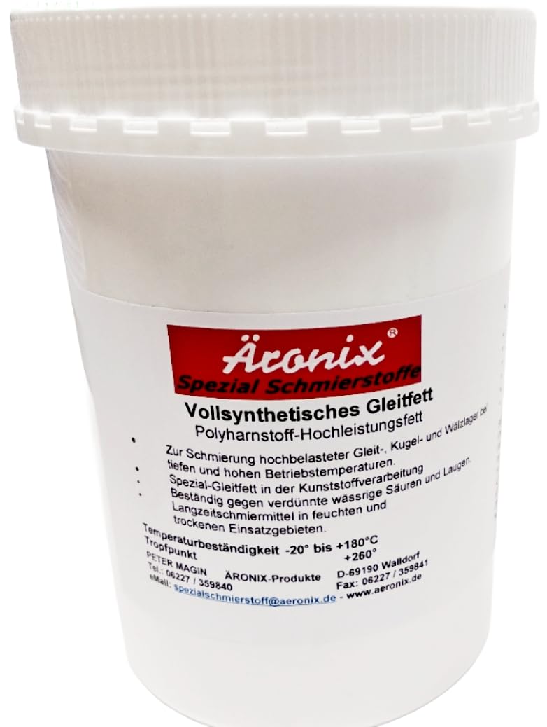 1Kg Äronix vollsynthetisches Spezial Fett 7810 Polyharnstoff Hochleistungs Gleitfett siliconfrei RC Modellbau Getriebe Zahnrad Drucker Scanner Kopierer Kunststoff Teile Zahnrad