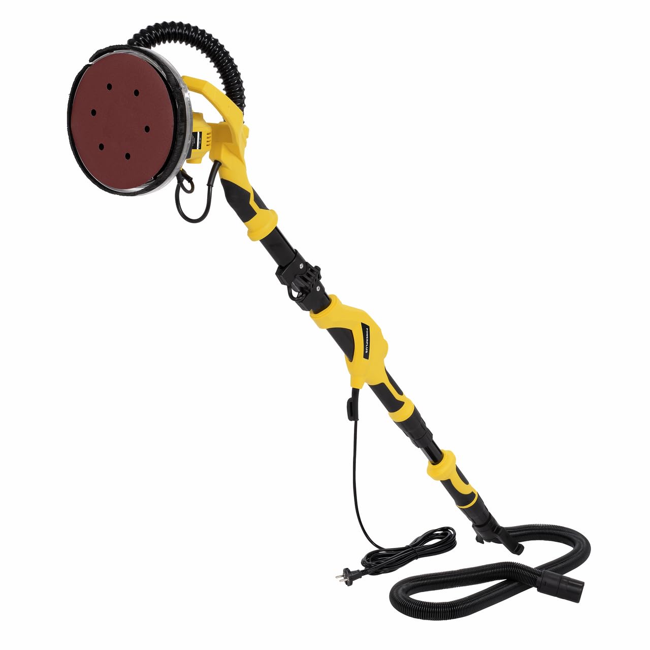 Powerplus Ponceuse de Cloisons Sèches POWX0479 - Ponceuse Girafe avec Manche Télescopique - Ponceuse avec Aspirateur à Col Long pour Murs et Plafonds - avec Lumière LED, Papier Abrasif et Housse