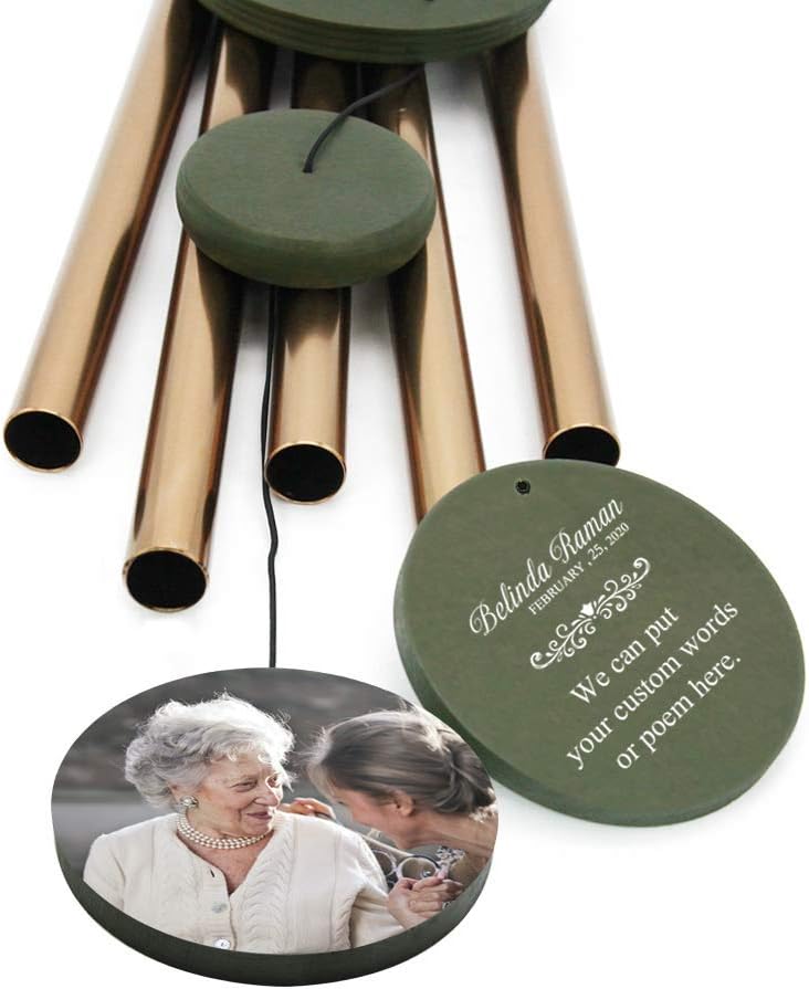 ASTARIN Wind Chimes Outdoor for The Loss of Mom Dad, Personalized Customized WindChimes for Loss of Loved One, Memorial Wind Chime as Sympathy Gift, Home Garden Patio Décor, 36'' (Condolences-7)