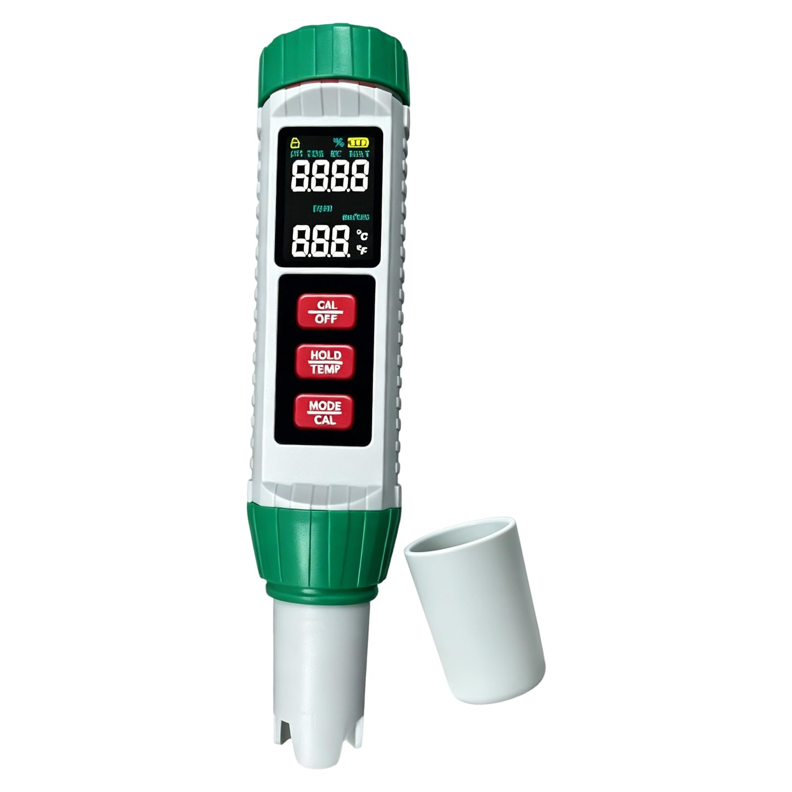Portable Water Pen 5 in 1 Acidity Conductivity Salinity Temperature Meter with LCD and Hold Button Layout for Drinking Water and Aquarium Care Digital Meter Acidity Conductivity Salinity Pool