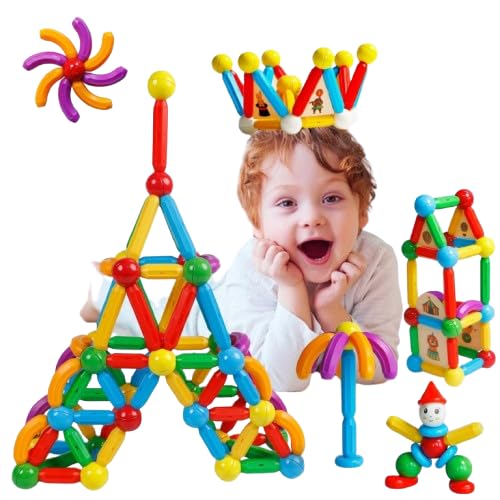 Magnetic building blocks - 48PCS educational learning, motricity and creative, Mobile or fixed magnetic construction
