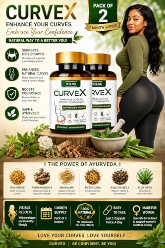 Image of Velna curvex ayurvedic herbal capsules for hips growth (Pack Of 2)