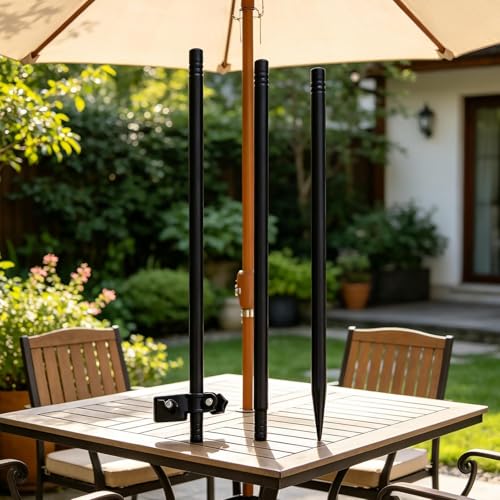 Soporte de metal para sombrilla de playa y jardín resistente 3