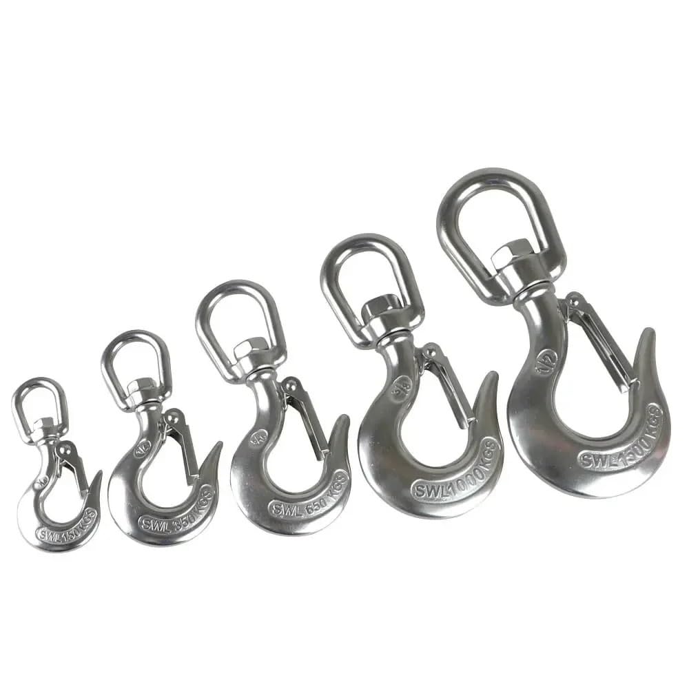 Ganci di Sollevamento, Gancio Girevole for paranco a Catena in Acciaio Inossidabile 304 Marino, Gancio for carico, a Scatto(1T)