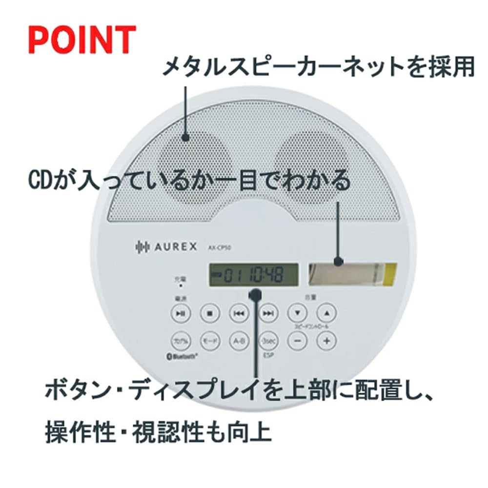 Amazon.co.jp: 東芝 TOSHIBA ポータブルCDプレーヤー AX-CP50-W