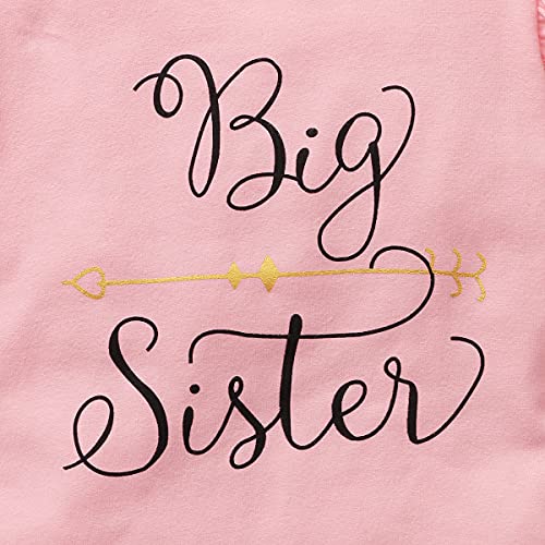 WeoTca Kleine Große Schwestern Passende Kleidung Outfits Kleinkind Baby Mädchen Strampler / T-Shirt+Hose mit Blumenmuster+Stirnband Kleidung Set - Image 4