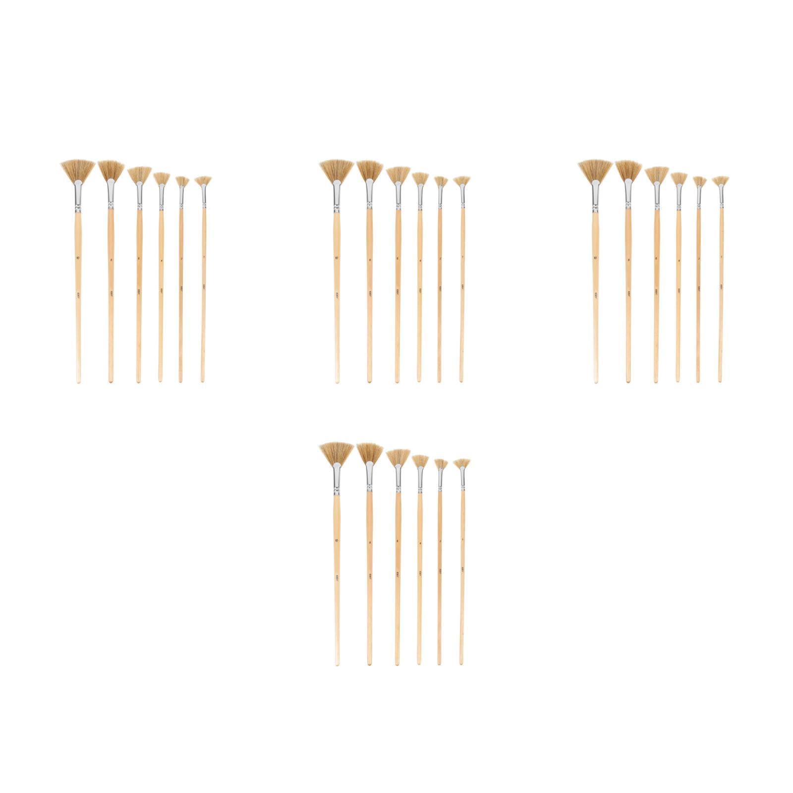 Pinceaux Éventail DOITOOL en lot de 24 pièces pour aquarelle et peinture