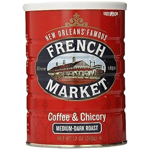 French Market Coffee & Chicory Medium-Dark Roast Ground Coffee, 12oz Can (Pack of 1)