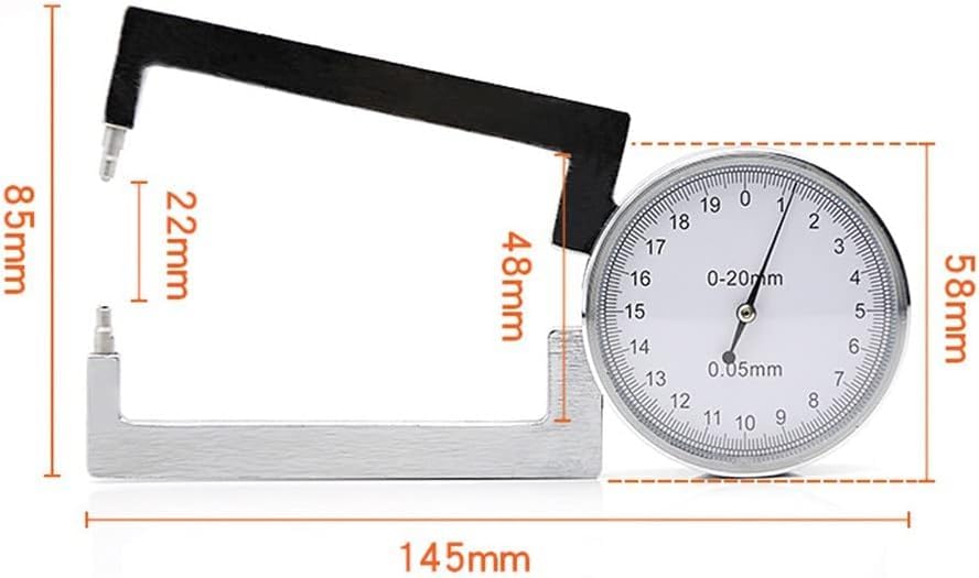 Calibrador de espesor de lentes para gafas 0-20mm con medidor de dial miniatura 2