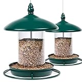 Pack of 2 Bird Feeder for Outdoor Hanging. Green