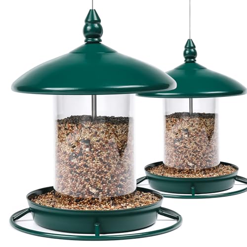 Pack of 2 Bird Feeder for Outdoor Hanging. Green