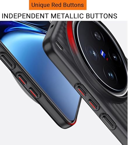 Image of Kapa Wave Magnetic Frosted Grip Back Cover for Vivo X300 5G | [MagSafe Compatible] Wireless Charging, Slim, Metal Buttons Matte Finish Back Case (Grey)