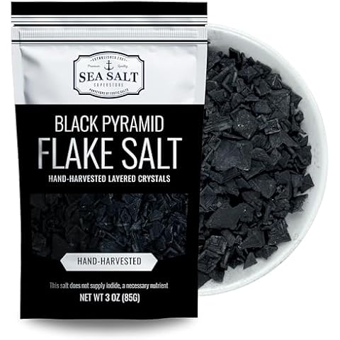 Black Salt Flakes, Black Pyramid Sea Salt Flakes, 3 oz Pouch - Sea Salt Superstore Cover