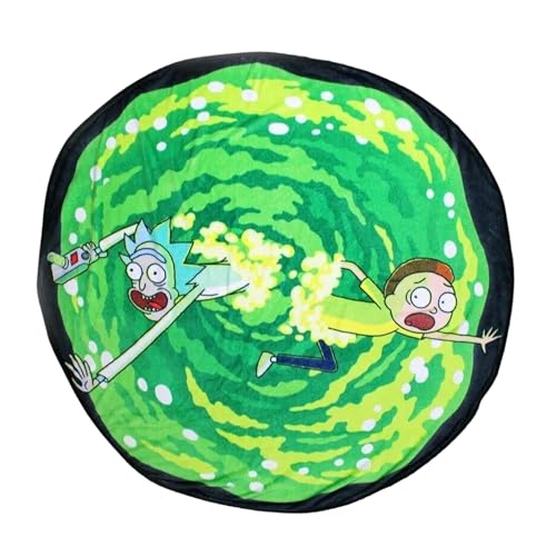 JUST FUNKY Rick and Morty Round Portal 48 Inch Fleece Throw Blanket