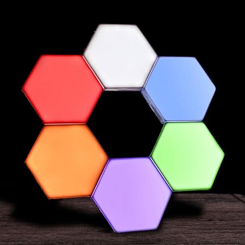 QFFL paneles de luz led inteligentes luz blanca sensor táctil lámpara con toma USB forma hexagonal Iluminación del hogar noche luz decoración