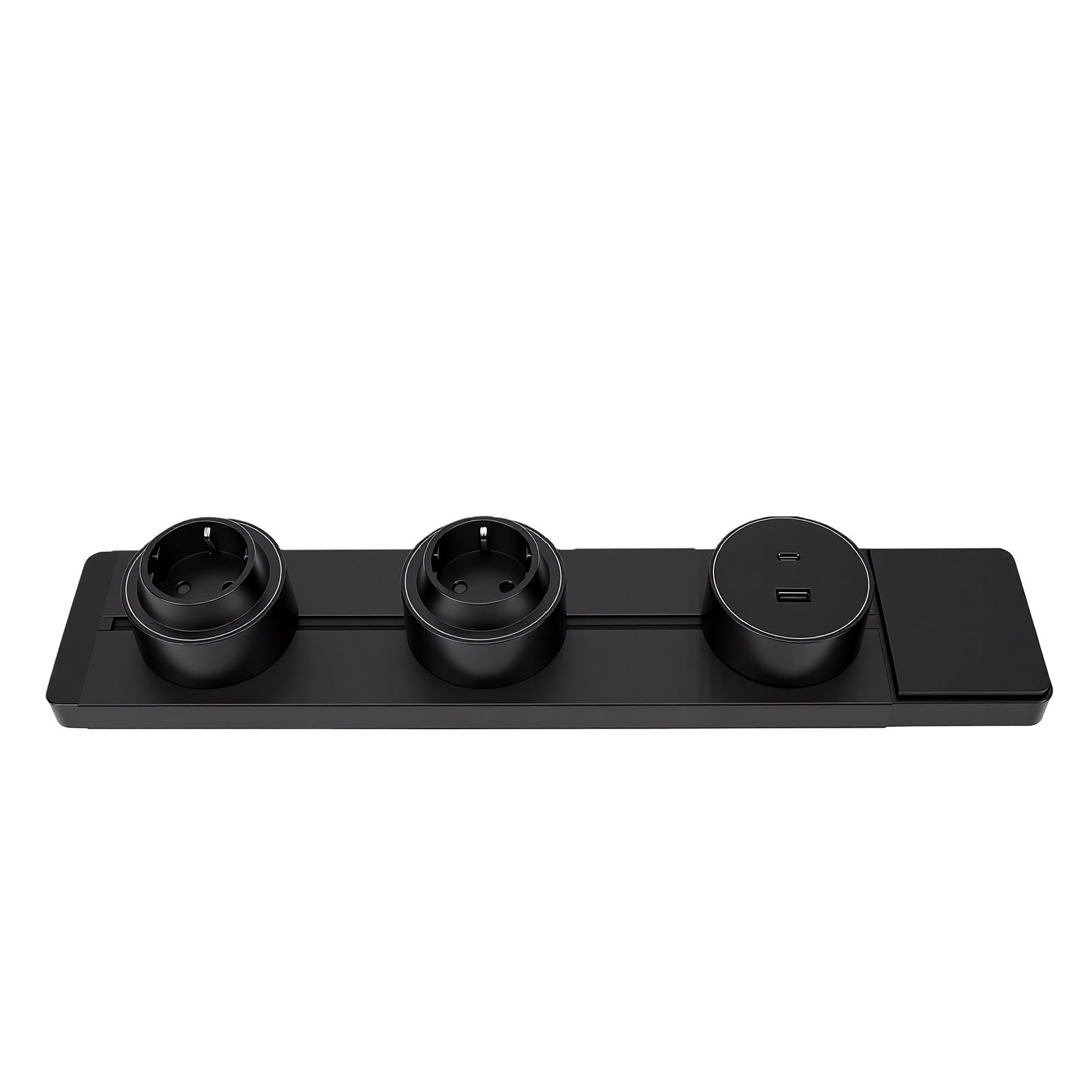 Annadue Steckdosenleiste 40cm mit 2 Steckdosen und USB A USB C Ports,