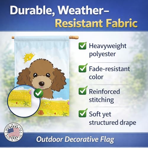 Drapeau Caniche chocolat BB2124CHF résistant aux UV pour extérieur maison - 5