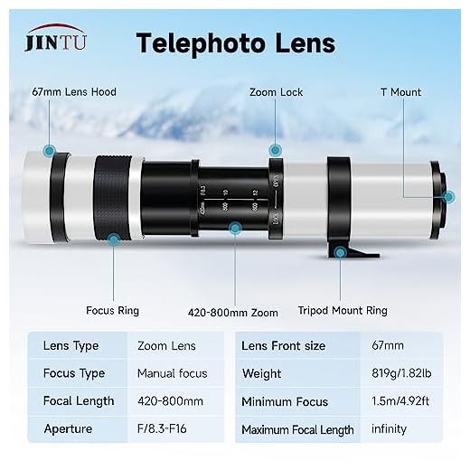 JINTU 420-800mm Telephoto Lens for Canon