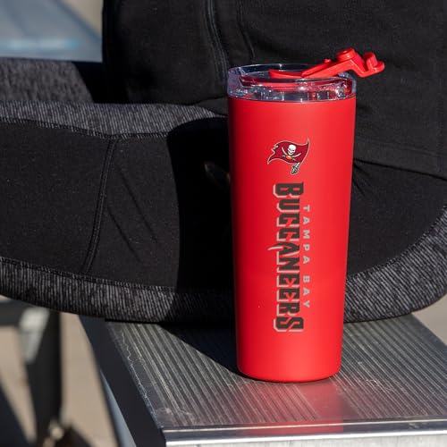 Image of Rico Industries NFL Football 24oz Stainless Steel Tumbler with Lid and Dual Functioning Lid