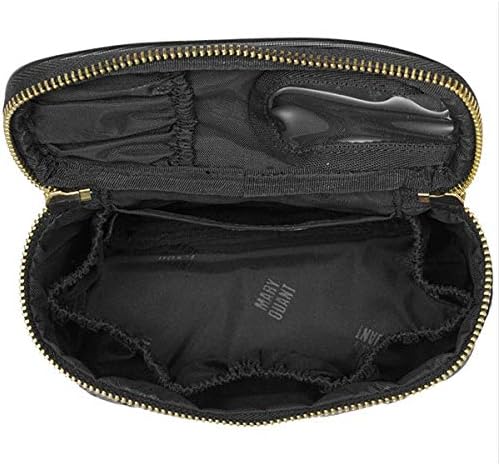 [ラッピング済み] ギフト プレゼントに最適(マリークワント) MARY QUANT シンプルエンボスデイジー バニティ ポーチ デイジー 花柄 フラワー 小物入れ ぷっくり エンボス加工 ゴールド ブラック ベージュ 化粧 メイク コスメ (ブラック)