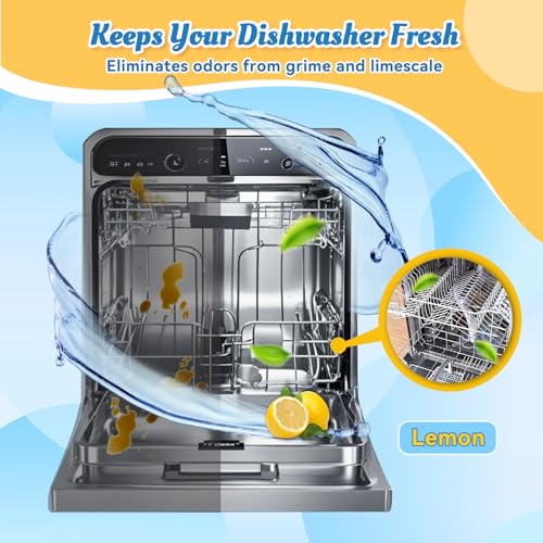 Image of Bellaluce Dishwasher Cleaner Tablets, Lemon Scent, 48 Pack | Deep-Cleaning Descaler and Deodorizer for Built-In, Countertop, Portable and Drawer Dishwashers, Septic-Safe