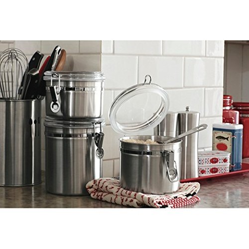 Kit 04 Porta Mantimentos Alimentos Hermético Em Inox Casa