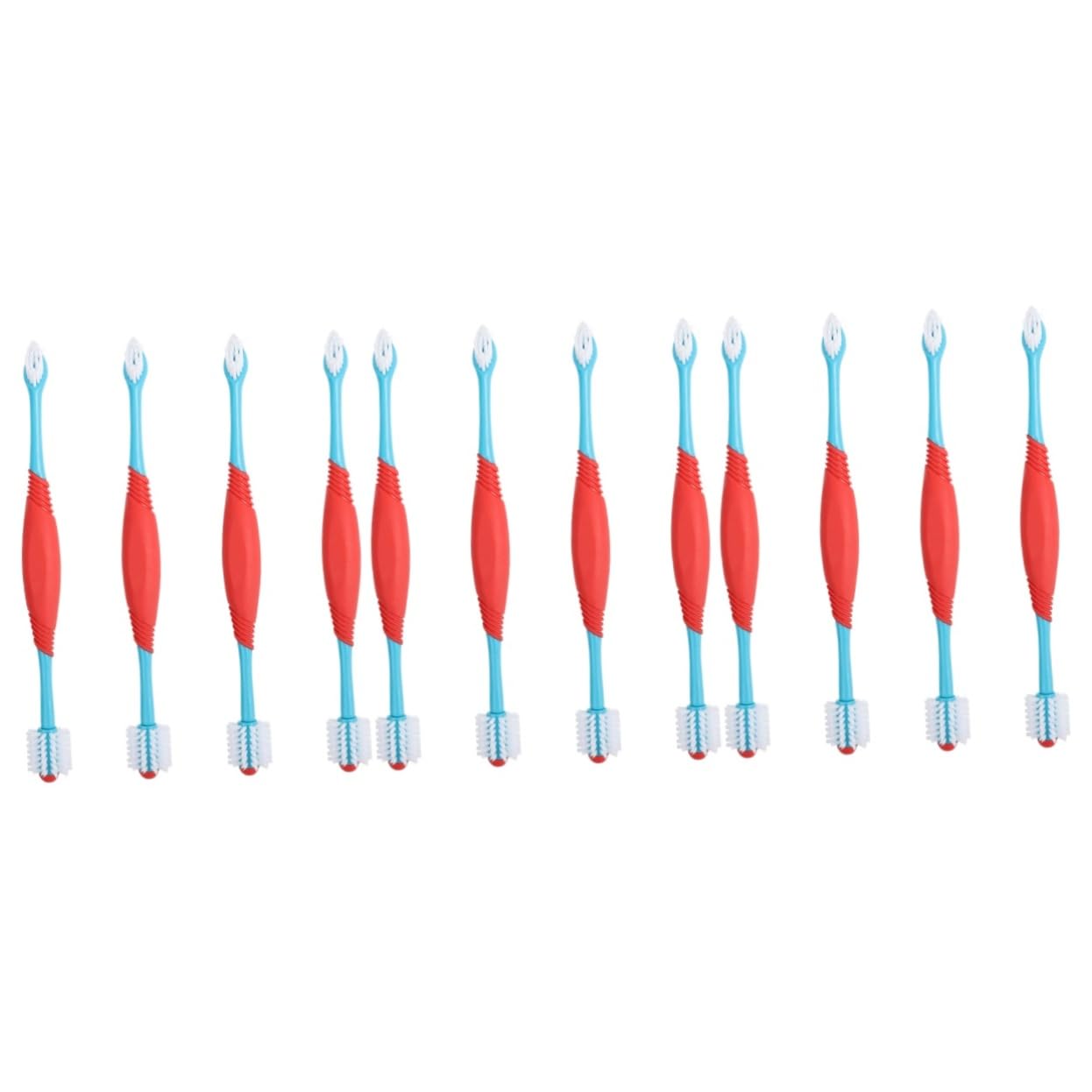 ABOOFAN 12pièces Brossettes Dentaires Pour Animaux Brosse à Dents Double-embout Pour Chiens Et Chats Nettoyage Des Dents Design Ergonomique Et Léger Coloris Accessoire De Toilettage