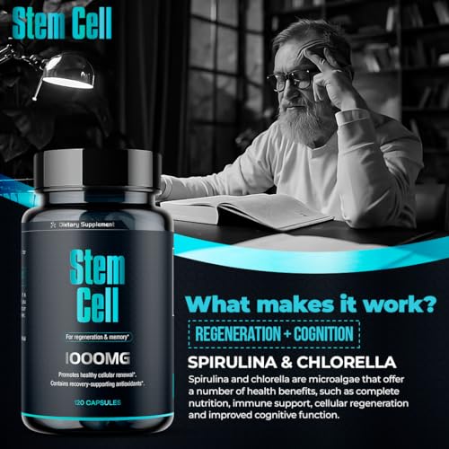 Aura Vitamins Premium Stem Cell Supplement 1,000Mg | 120 Caps | Boosts Immunity Reduces Joint Soreness | Support Natural Antiaging & Longevity Proprieties thumb #1